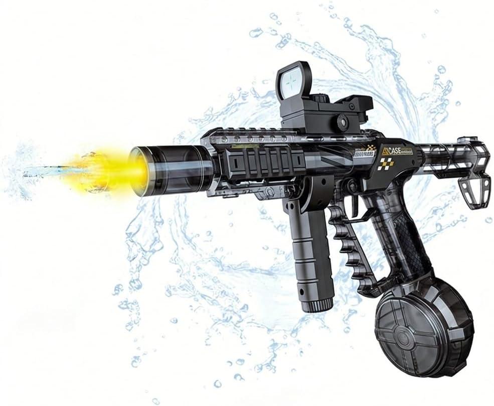Electric Water Gun, Squirt Blaster Automatic Toy for Kids & Adults, 500cc Large Capacity, 26-32ft Long Range, Rechargeable Battery, Auto-Sync LED Lights, Summer Outdoor Toy for Pool, Beach & Backyard