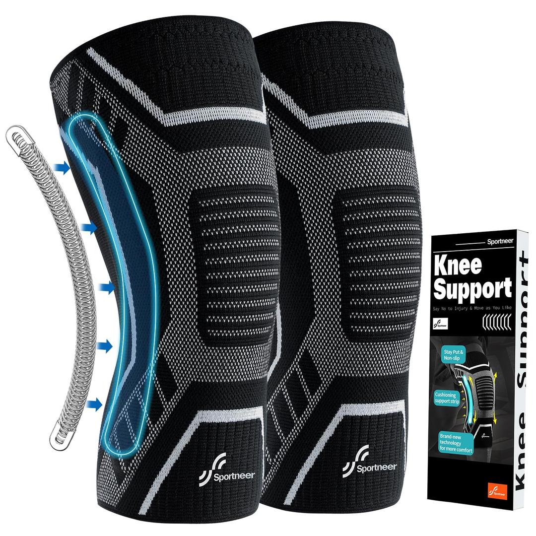 Copper Knee Brace for Men & Women - Knee Compression Sleeve with Side Stabilizers - Knee Support for Running, Hiking, Walking, Basketball, Volleyball, Meniscus Tear, ACL, Arthritis Knee Pain Relief