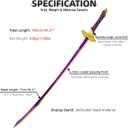 Sword Valley Maelles Triumph Blade with Display Stand - Purple & Gold Color Scheme - Aluminum Alloy Guard100cm/39.37" LengthOpenwork Carvingfor Display & Collection (0.8kg/1.76lbs)