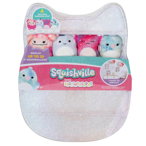 Squishville by Original Squishmallows Play and Display Storage - Twenty 2-inch Plush Included with 4 Exclusives - Hang or Stand Display Case