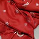 LORDTEX Snowflake Foil Print Christmas Curtains for Living Room and Bedroom - Thermal Insulated Blackout Curtains, Noise Reducing Window Drapes, 52 x 84 Inches Long, Red, Set of 2 Curtain Panels