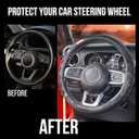 KAFEEK Steering Wheel Cover Great Grip with 3D Honeycomb Hole, Universal 15 Inch, Anti-Slip Sporty Steering Wheel Protector, Carbon Fiber Design, Black