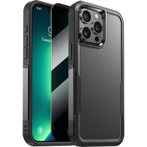 Diaclara Designed for iPhone 13 Pro Max Case, [with Privacy Screen Protector] [Anti Spy] [Military Grade Drop Protection] Heavy Duty Full-Body Shockproof Phone Case, Black