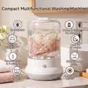 Mini Washing Maching，Rechargeable Small Underwear Washer（White）