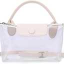 Clear Bag for Stadium Events Small Crossbody Purse Handbags for Concerts Sports Events (White)