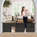 24" Tall X 80" Wide Retractable Baby Gates, Short Dog Gates to Step Over, Reinforced Mesh Pet Gate with Support Rods, Small Puppy Gates for The House, Black