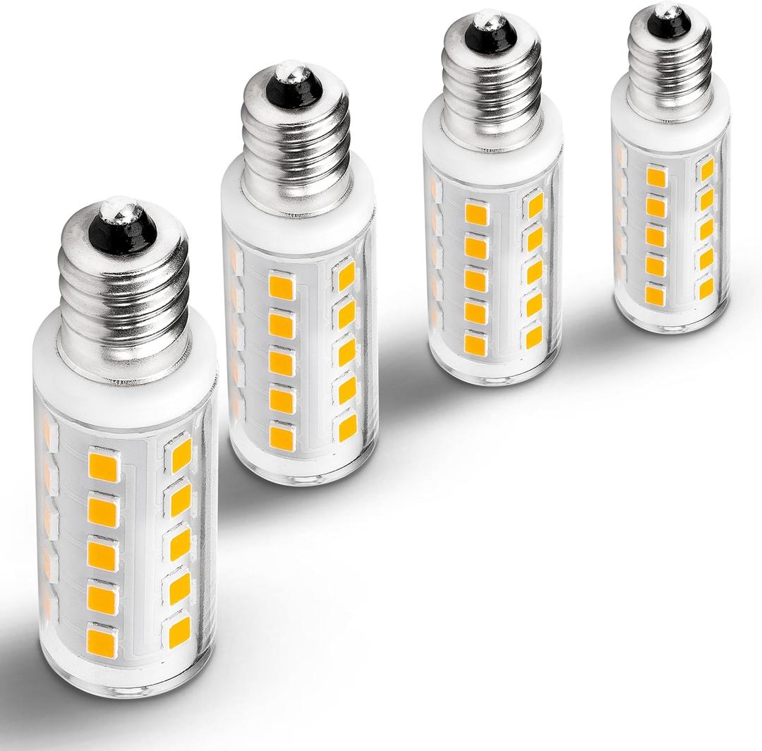 Dimmable E12 LED Bulb Himalayan Salt Lamp 4W, Equivalent 15W 40W, 400lm 2700K Warm White AC120V S6 C7 E12 Candelabra Base for Night Light Chandeliers Christmas Light Candle Lamp Dryer Bulbs, 4 Pack