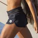 Roxy Women's Board Shorts Tummy Control, 4-Way Stretch, Quick-Dry 2" Inseam Swim Shorts, UPF 50+ Beach Shorts (Black, M)
