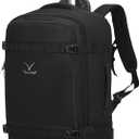 Hynes Eagle Rolling Backpack 42L Backpack with Wheels Airline Approved Carry on Luggage Laptop Travel Suitcase Bag for Women Men Jet Black, Large