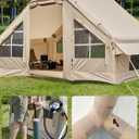 Inflatable Camping Tent with Pump, 4-6 Person Glamping Tents Sun Shelter, Easy Setup Waterproof Outdoor Oxford Tents, Self-Supporting Structure Inflatable House Tent