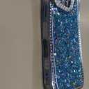 Lafunda for iPhone 15 Pro Max Case Glitter, Luxury Shiny Bling Sparkly Bumper Cover with Crystal Diamonds for Women Girls Soft Slim Shockproof Protective Phone Case for iPhone 15 Pro Max 6.7", Blue
