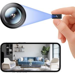 Mini Wireless Security Camera 1080P HD Magnetic WiFi Micro Nanny Cam Camera with Motion Detection Small Smart Cameras Clear Night Vision & Cloud/SD Storage for Home Pet Baby Office (Indoor/Outdoor)