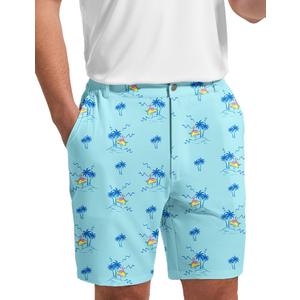 Golf Shorts Men 7 Inch Inseam Mens Casual Hiking Dress Shorts with Zipper Pockets (Blue, XL)