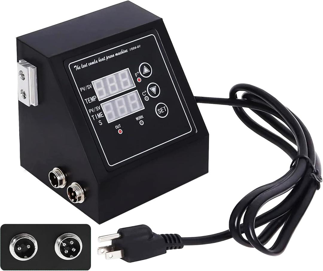 K Type Heat Press Control Box,Replacement Parts for 15x15 Heat Presss with Replaceable Fuse,Temperature Time Controller,Heat Press Control Box for T ShirtsMugCup,1400W,Pre-Purchase Consultation