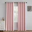 Blush Pink Curtains 84 Inch Length 2 Panels Set, Light Filtering Curtains for Living Room 84 Inch Long, Grommet Energy Saving Semi Sheer Drapes for Bedroom Window (W52 x L84)
