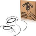 Mofun Clutch Cable & Non-ABS Brake Line & Throttle Cable and Idle Cable Kit Compatible with Harley Touring Electra Glide without/Non-ABS 1996-2006, Fit 10"-12" Handlebar, Black