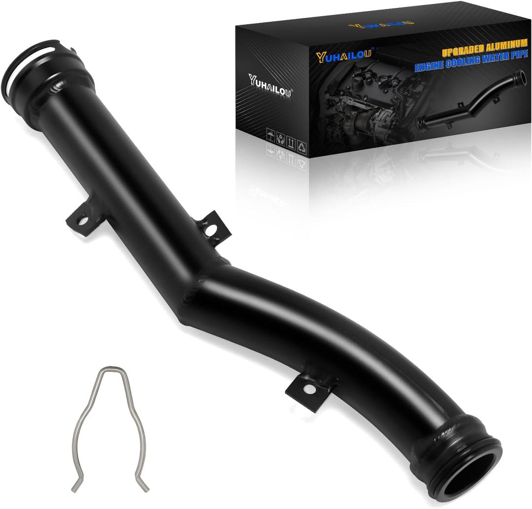 Upgraded Aluminum Engine Cooling Water Pipe compatible with Mini Cooper R55 R56 R57 R58 R59 R60 R61, Thermostat to Water Pump Hose Replace 11537589713