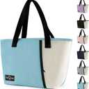 Lunch Bag for Women Men, Reusable Lunch Tote Lunch Box, Large Capacity Leakproof Lunch Tote Bags with Front Pocket for Work Office Picnic or Travel (Light Blue)