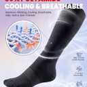 PULIOU Cooling Compression Socks for Women Men, 20-30 mmHg Circulation Knee High for Travel, Flying, Running, 2 Pairs (Black)
