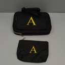 Gifts for Women, Initial Toiletry Makeup Bag Hanging Cosmetic Organizer with Embroidery Letter Personalized Nurse Teacher Appreciation Birthday Valentines Day Gifts for Mom Sister Wife Friends Auntie