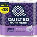 Quilted Northern Ultra Plush Toilet Paper, 12 Mega Rolls = 48 Regular Rolls, 3X Thicker*, 3 Ply Soft Toilet Tissue