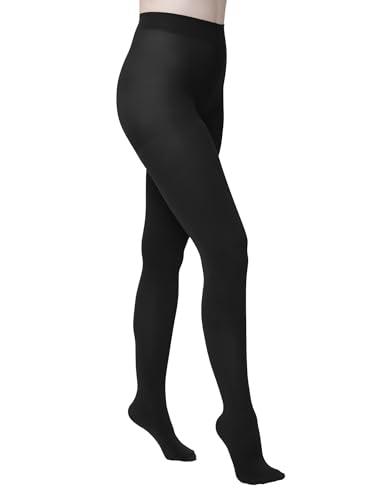 Hue Women's Super Opaque Tights with Control Top, Black, 5