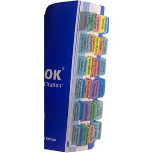 Book Tabs for The Bluebook: A Uniform System of Citation 21st Edition. Laminated, Durable, Color-Coded Repositionable Tabs (Book not Inlcluded)