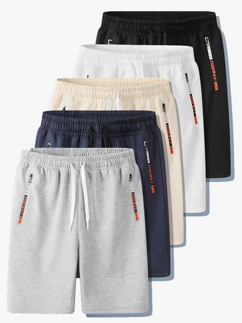 5 Pack Boys Athletic Shorts Quick Dry Basketball Shorts Lightweight with Pockets and Drawstring for Youth Kids