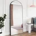PexFix Full Length Mirror Sleek Arched-Top Standing Floor /Wall Mirror , Leaning Hanging for Home, 65"x22", Black