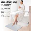 Innerfly Stone Bath Mat Size 23.5"x 15"inch, Stone Mat with Wave Design Bath Stone, Quick Dry Bath Stone Mat, Diatomaceous Earth Bath Mat Non-Slip (Light Grey) 