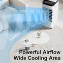 Portable Windowless Air Conditioner, 3 In 1 Evaporative Air Cooler with 6 Ice Packs, 4 Modes, 120Oscillation, 12 H Timer, 3 Speeds, Remote, Swamp Room Cooler Cooling Fan for Bedroom, Office