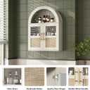 Rustown Arched Bathroom Wall Cabinet with 2 Glass & Rattan Doors, Large