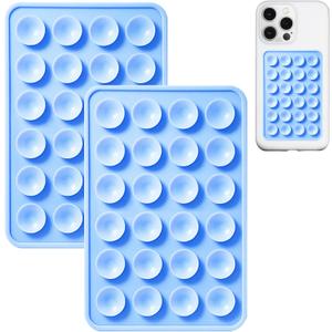 AZXYI Anteel 2 Pack Silicone Suction Phone Case Mount, Silicon Adhesive Suction Cup Phone Mount, Non Slip Sticky Phone Grip for Cellphone, Strong Grip Holder for Selfies and Videos (Sky Blue)