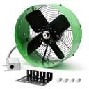 Vent Attic Fan with Adjustable Thermostat, 15" Gable Mount Ventilation Exhaust Fan 1650 CFM, 1075 RPM, 2500 SQ. FT. Attic Ventilator Green for Gable, Shed, Home