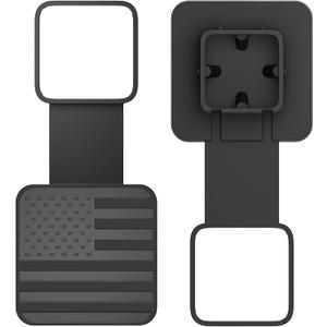 OGYE 2 Inch Trailer Hitch Cover with American Flag, Metal Trailer Hitch Cover Fit for 2 Inch Hitch Receivers Class 3 4 5, 2'' Rubber Hitch Tube Cover Plug Cap (Black)