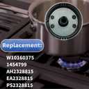 W10160375 Gas Range Burner Knob Replacement for WPW10160375 Compatible with Whirlpool Kitchen Aid Range Model Stainless Steel & Black Color