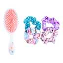 2 x LUV HER Disney Princess Hair Accessory 5 Pcs Set - 1 Large Hairbrush + 4 Scrunchies - Accessories For Girls - Detangling Brush - scrunchies 3 +