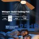 Ceiling Fans with Lights, 52 Inch Flush Mount Outdoor Ceiling Fan Low Profile, 3 Wood Blades, ETL Listed, Timer, 6 Speeds Reversible DC Motor Modern Fans for Bedroom, 52in, Brown and Black