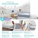 Regalo Safety 54 Extra Long Hideaway Bed Rail Guard for Toddlers, Toddler Bed Rail with Reinforced Anchor Safety System, 20 Tall Bed Safety Rail, Fits Twin, Full & Queen Beds, Gray