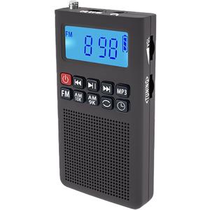 YF35 Portable AM/FM Radio with MP3 Player, Rechargeable Speaker, TF Card Slot, AUX Input, and 700mAh Built-in Battery for Indoor/Outdoor Use(Black)