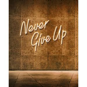 YIKBIK NEVER GIVE UP LED Neon Sign for Wall Decor,Neon Lights Party Decorations, USB Powered Switch Neon Lights lighting adjustable for Office Room, Gym Room, Man Cave, Gamer Room