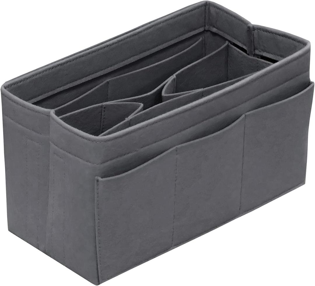 DailyPlus Purse Organizer Insert Felt Bag Organizer Handbag Organizer Insert Bag In Bag Organizer for Tote Purse Bag 14 Pockets Grey X-Large