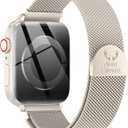 Original Stainless Steel Milanese Loop Compatible with Apple Watch Band 38mm 40mm 41mm 42mm 44mm 45mm 46mm 49mm, Magnetic Clasp Band for iWatch Series 11 10 9 8 7 6 5 4, SE 3 2 1 Ultra3 2, Women & Men (Starlight Antlers)