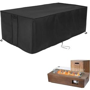 Fire Pit Cover Rectangular 42 Inch,Propane Gas Fire Pit Table Cover, Outdoor Waterproof Firepit Table Cover - 42 x 21 x 15 Inch