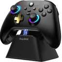 EasySMX D05 PC Controller - Enhanced Wireless Bluetooth Pro Controller with Charging Dock/Hall Sensor/RGB Lighting - No Stick Drift, No Dead Zone - Work for Windows PC, Android, Steam and Switch (black gold)