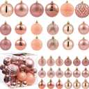 LANGXUN 36pcs Rose Gold Christmas Tree Decorations Balls, Bolas De Navidad, 2025 Christmas Decor, Indoor Outdoor Shatterproof Christmas Ornaments, Xmars Party Wedding Suppiles