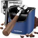 Ourokhome Knock Box Espresso Accessories, The Latest Patented Stainless Steel Espresso Machine Tool for Coffee Ground with Removable Knock Bar, Handle and Lid, Dishwasher safe, 4.8 inch (Deep Blue)