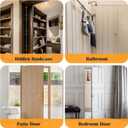 HBL' 2 Pack Hidden Door Hinges, 6 Inch Black Heavy Duty Hidden Hinges for Secret Doors, 3-Way Adjustable to Bulid Conceal Bookcase Door