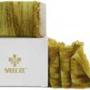 2 x MEEDEE Gold Frayed Velvet Ribbon 2 Inch Crinkle Raw Edge Silk Ribbons 2 Rolls 4 Yards Antique Gold Crushed Ribbons Gold Velvet Ribbon for Christmas Tree, Gift Wrapping, Holiday Decor