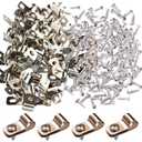 100 Pcs Fence Wire Clamps with 100 Pcs Screws, Stainless Steel Wire Clips Mount Welded Wire to Vinyl, Wood or Metal Fence (for 12-16 Gauge Wire Fencing)